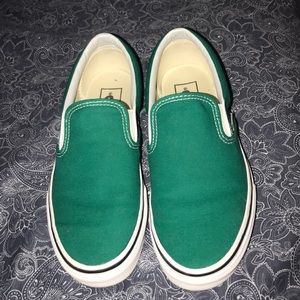 Green slip-on Vans
